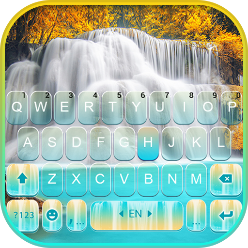 Nature Blue Waterfall Keyboard