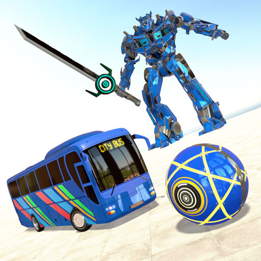 Flying Bus Robot Transform 3D