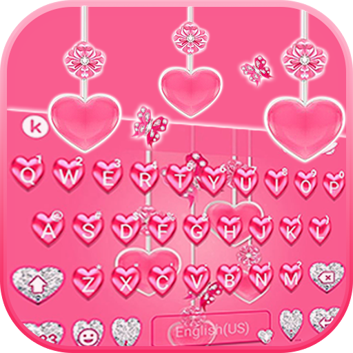 Pink Hearts Keyboard Theme