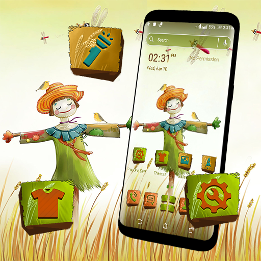 Cute Scarecrow Launcher Theme