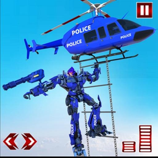 Police Helicopter:Super Robot Transform Simulator