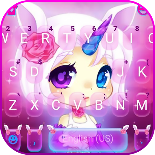 Pinky Unicorn Girl Keyboard Th