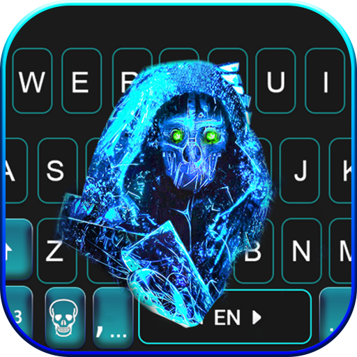 Blue Ghost Mask Keyboard Theme