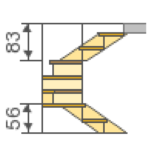 Stairs to 180 ° rotary stages