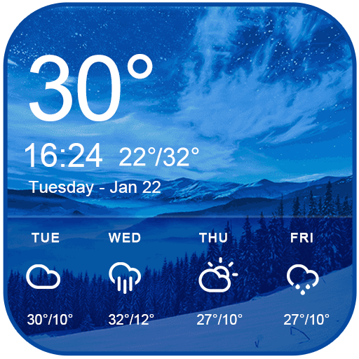 Blue sky forecast widget theme&clock