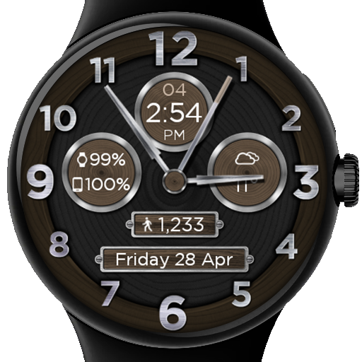 Brushed Wood HD Watch Face