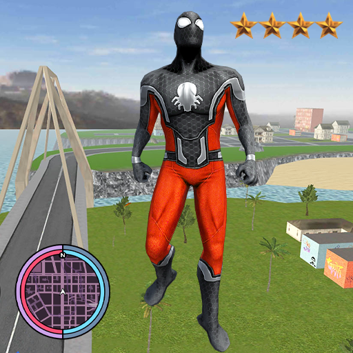 Grand Amazing BlacK Spider Rope Hero City Rescue