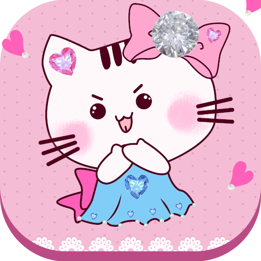 Cute pink kitty love theme