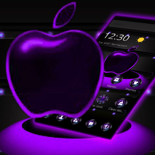 Violet Neon Apple Tech Theme