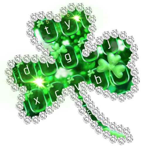 Glitter Green Clover Keyboard