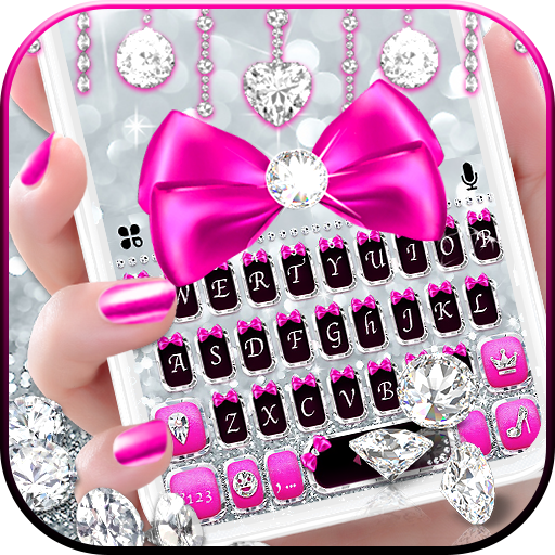 Silver Bowknot Keyboard Theme