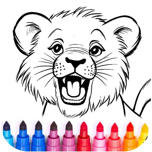 Animals Coloring Book Glitter