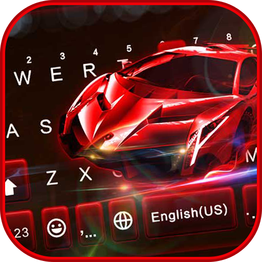 Red Racing Sports Car Keyboard