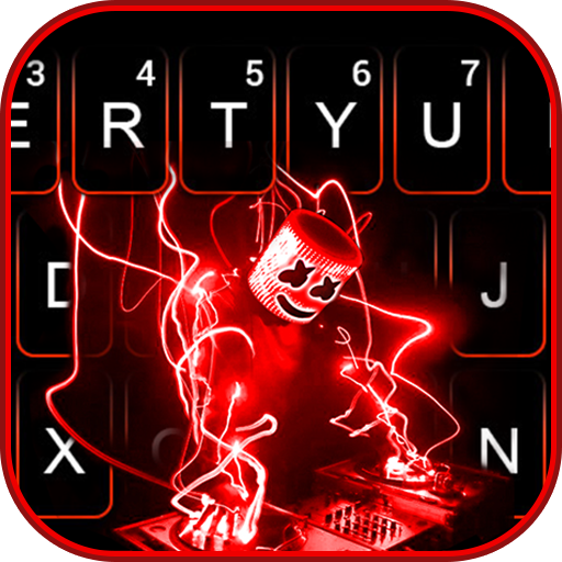 Neon Red Cool Dj Keyboard Them