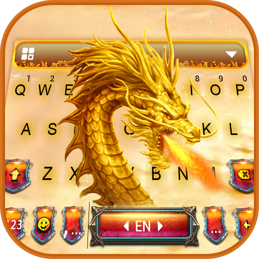 Golden Dragon Flame Keyboard T