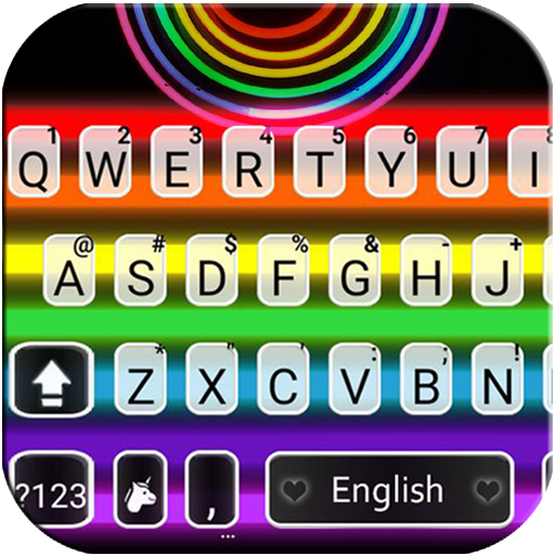 Pride Rainbow Neon Keyboard Th