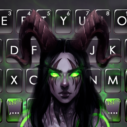 Neon Green Demon Keyboard Them