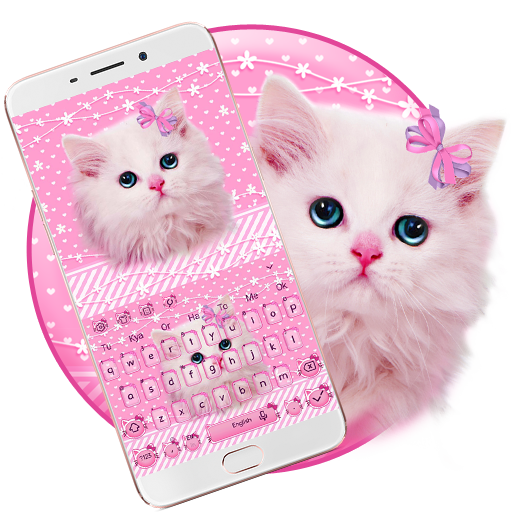 Cute Pink Kitty Keyboard