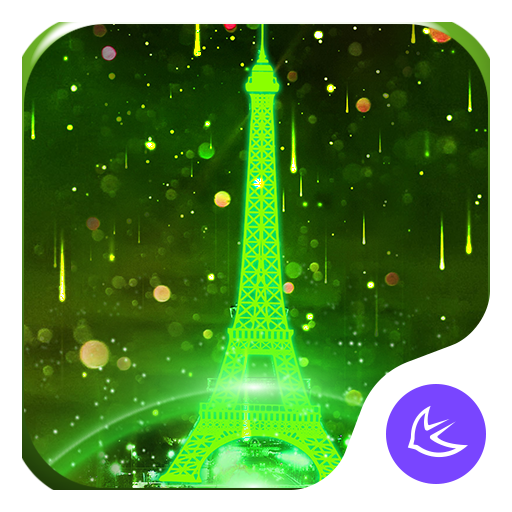 Neon Green Eiffel Tower-APUS L