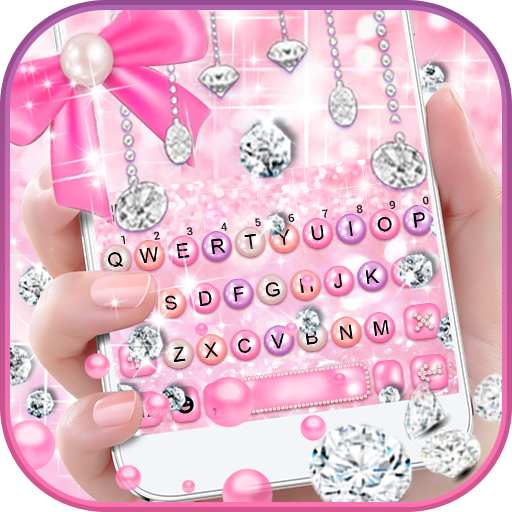 Girly Pink Pearl Keyboard Them