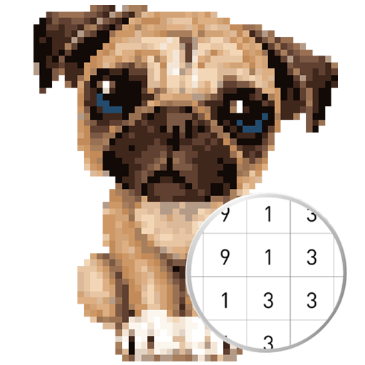 Unicorn Pug - Color By Number & Pixel No Draw