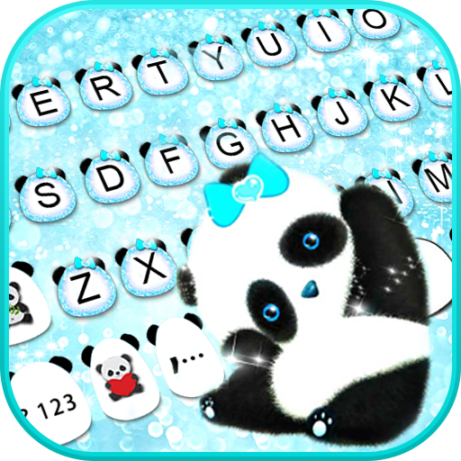 Blue Glitter Panda Theme