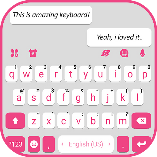 Pink White Chat Keyboard Theme