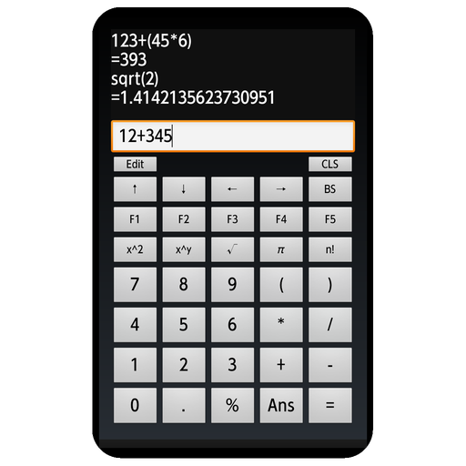 FnCalc ボタンに式の割り当てが可能な履歴付き電卓