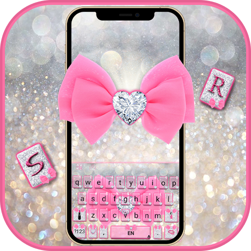 Glitter Pink Bow Keyboard