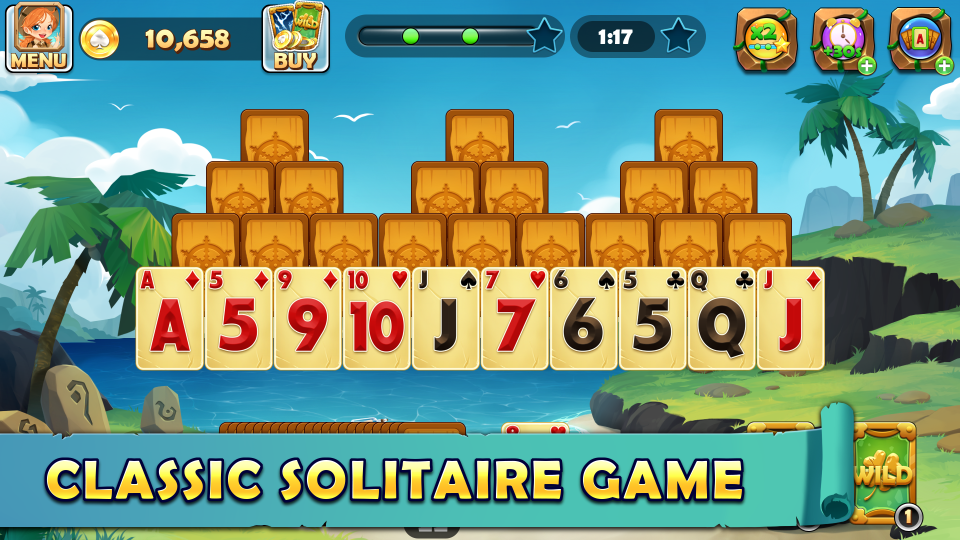 Play Solitaire TriPeaks - Card Game Online