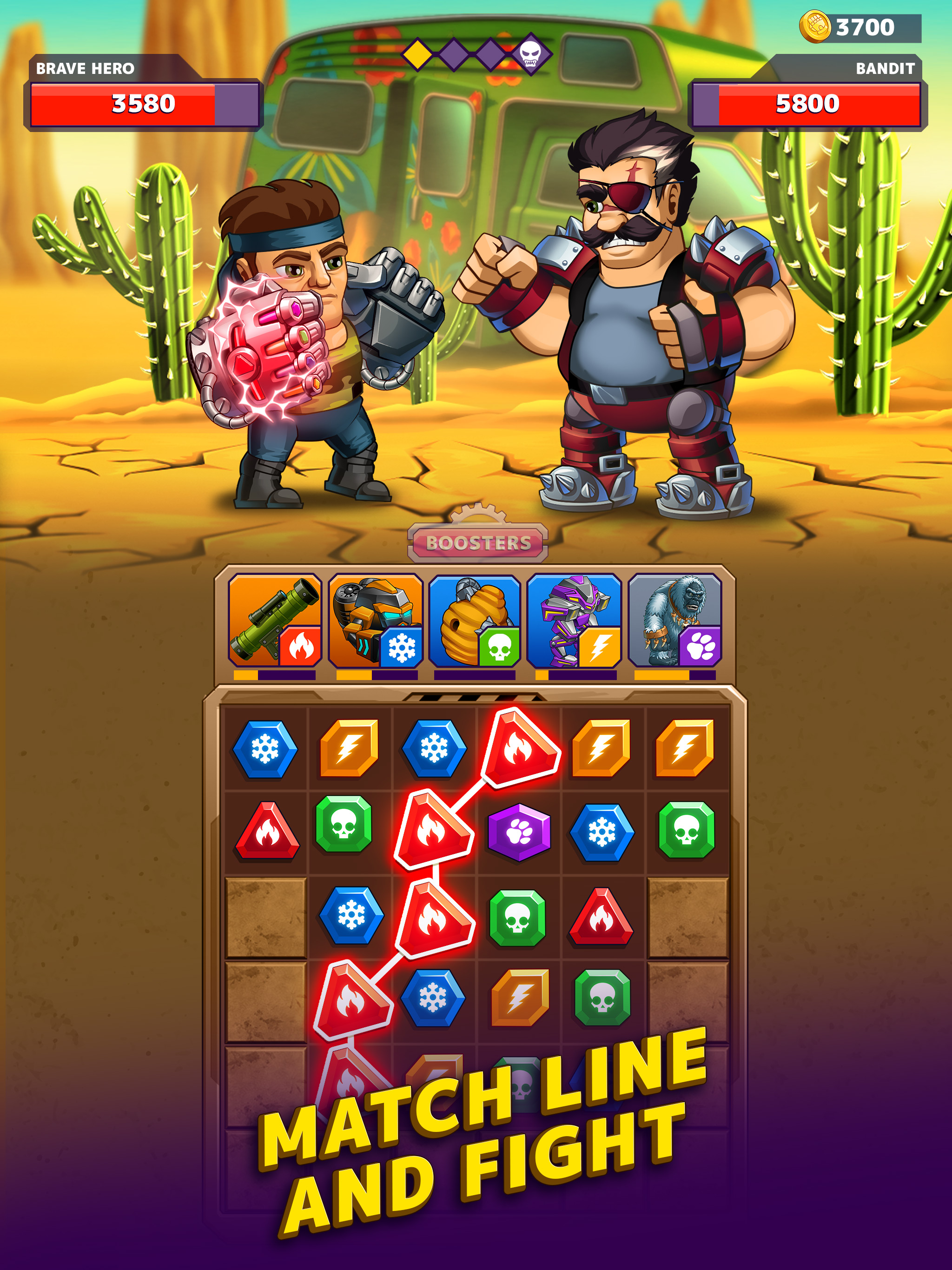 Скачайте и играйте в Battle Lines - Puzzle Fighter на ПК и Mac (Эмулятор)