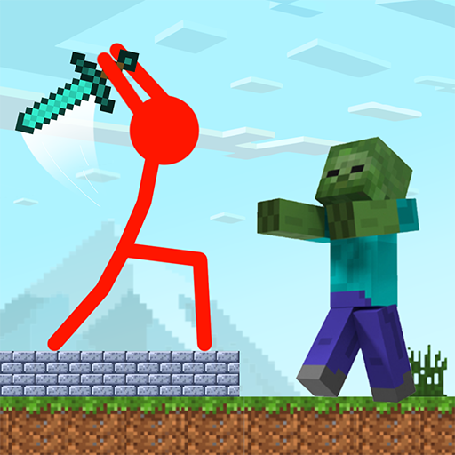 Play Stickman Battle in Craft World Online