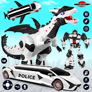 Jogue Limo Car Dino Robot Car Game para PC